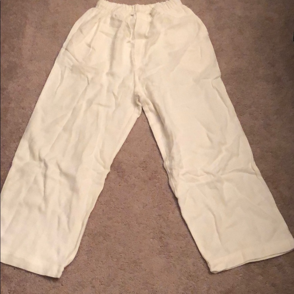 COPY - Off White 65% Linen Elastic waist pants M